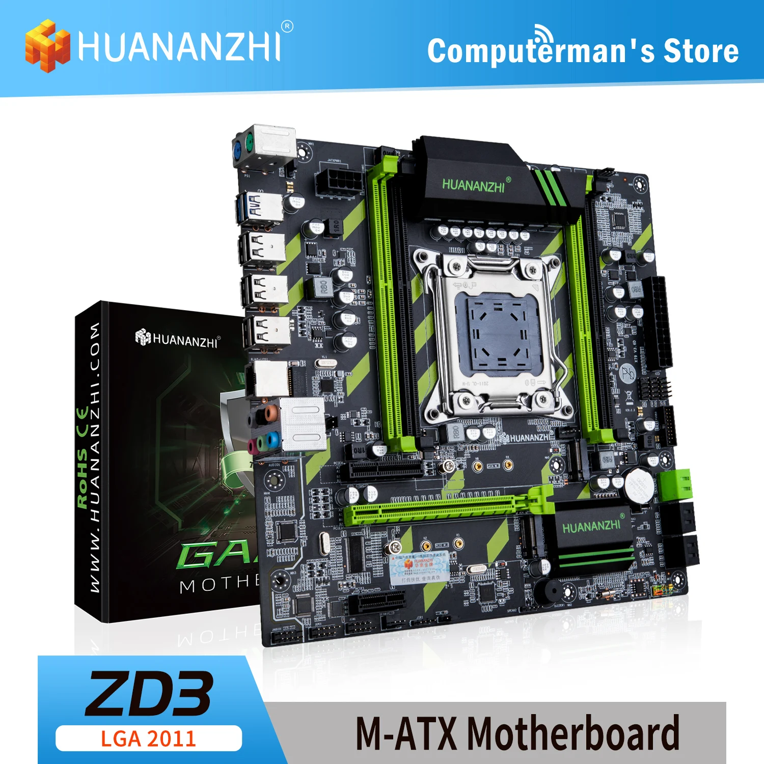 Материнская плата HUANANZHI ZD3 с поддержкой Intel XEON E5 LGA2011 все серии DDR3 RECC память без