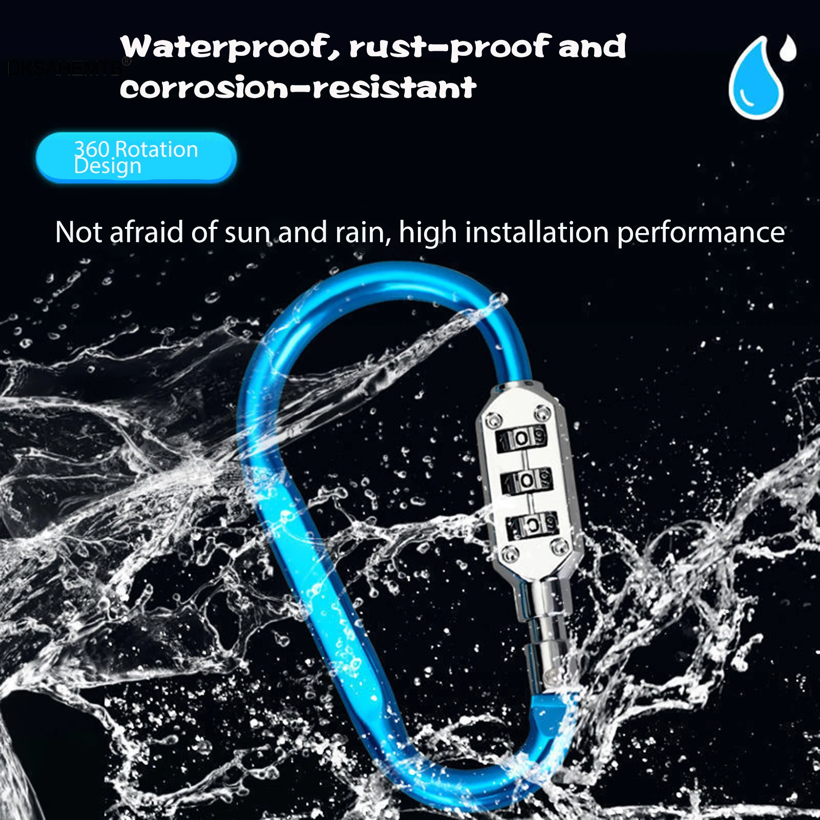 3-значный карабин с паролем портативная цветная пряжка для альпинизма D-типа