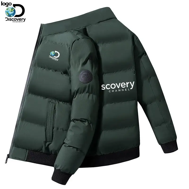 2022 New Discovery Channel Men's Cotton Stand Collar Winter Coat Thickened Warm Fashion Street Style Outdoor Jacket