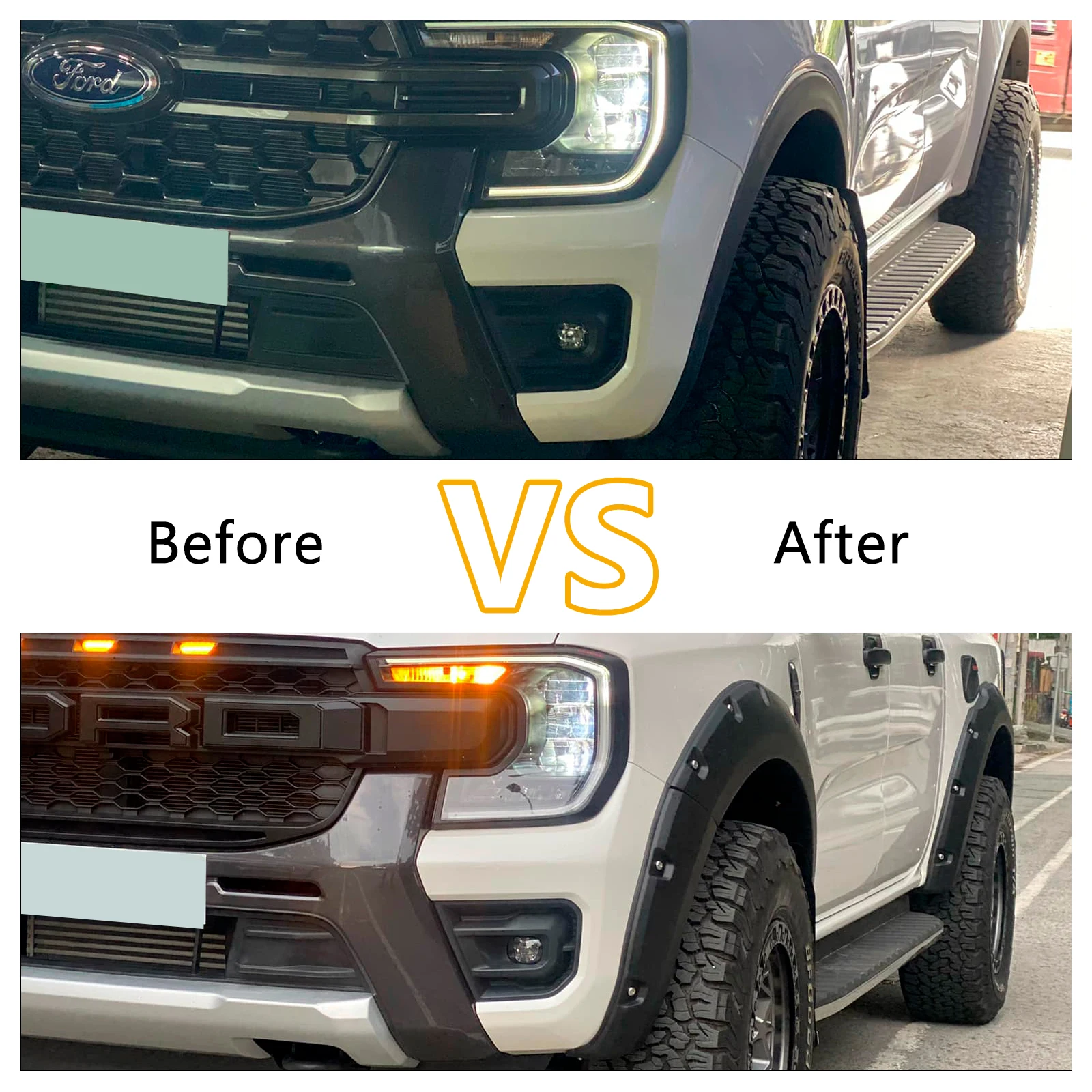 Расширители крыльев в стиле заклепки для Ford Ranger Next Gen 2022 2023 модель Wildtrak с двойной