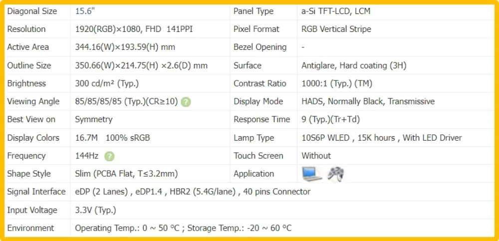 NV156FHM-NY4 NV156FHM NY4 5D10X01147 15 6-дюймовый ЖК-экран для ноутбука Тонкая IPS-панель без
