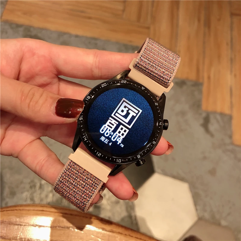 Ремешок 20/22 мм для Samsung Galaxy Watch 4/classic active 2 Gear S3 Frontier нейлоновый браслет correa Huawei watch GT
