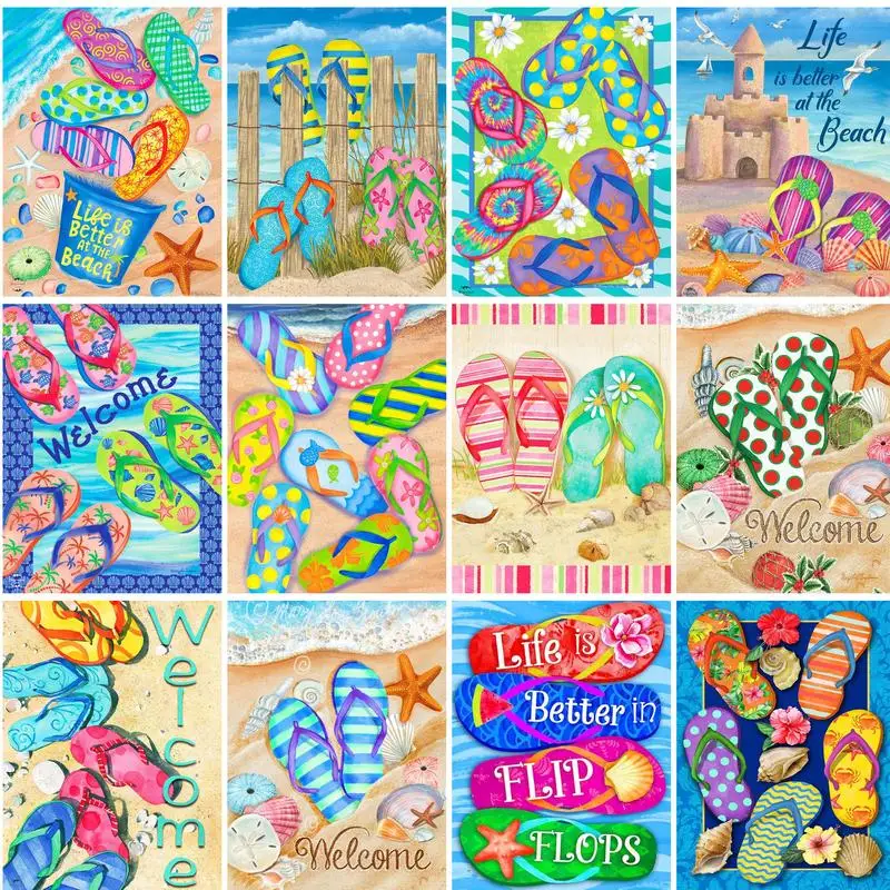 

GATYZTORY DIY Oil Painting By Numbers beach tool Acrylic Paint Unique Gift Frame Pictures By Numbers Scenery diycraft gift
