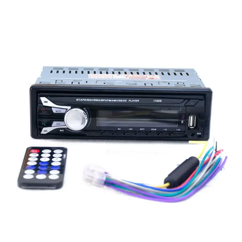 

Автомобильный стерео-плеер 1188B, MP3-плеер с поддержкой Bluetooth, с держателем для телефона, Aux/Usb/Sd-карта, R2LC