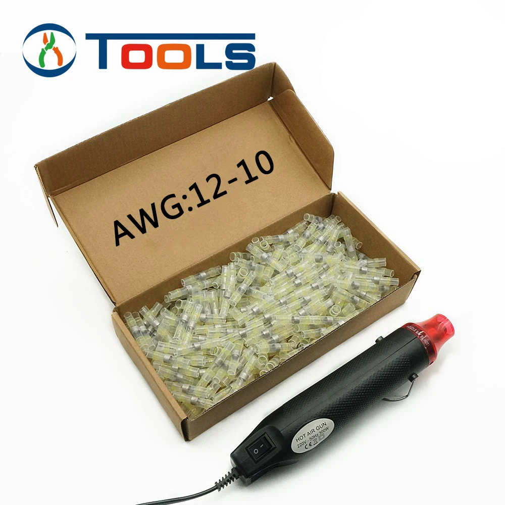 

100/300PCS Heat Shrink Butt Connectors Solder Seal Wire Connectors Waterproof Electrical Wire Terminals Insulated Butt Splices