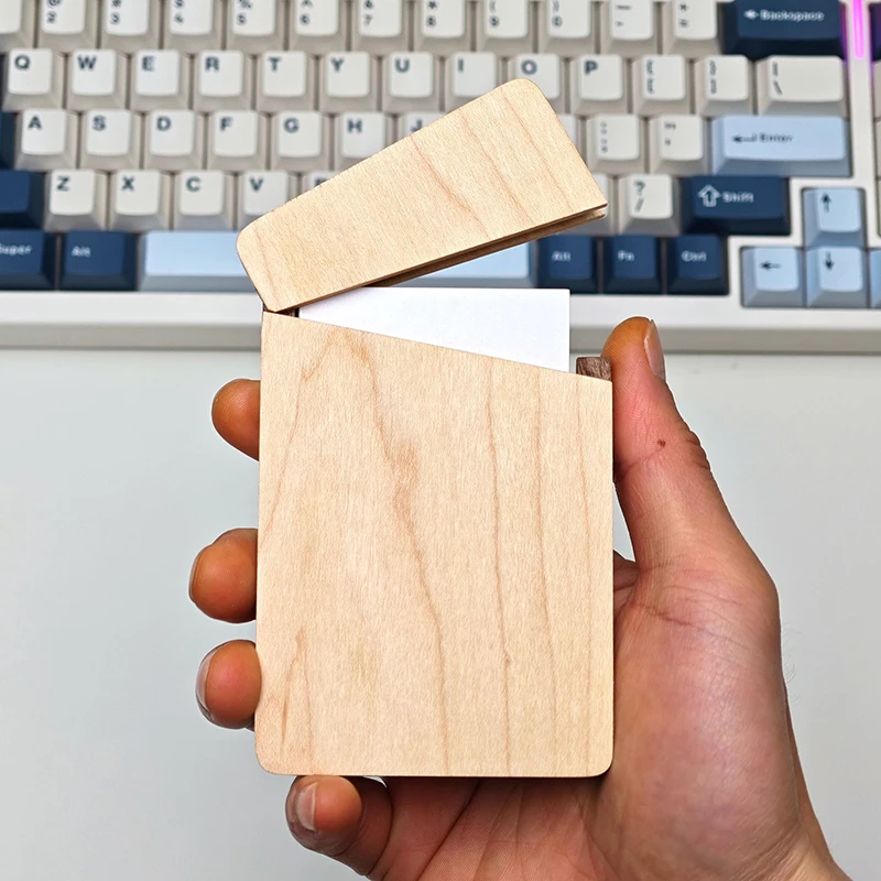 Деревянная коробка для визитных карточек в деловом стиле чехол держатель мужчин