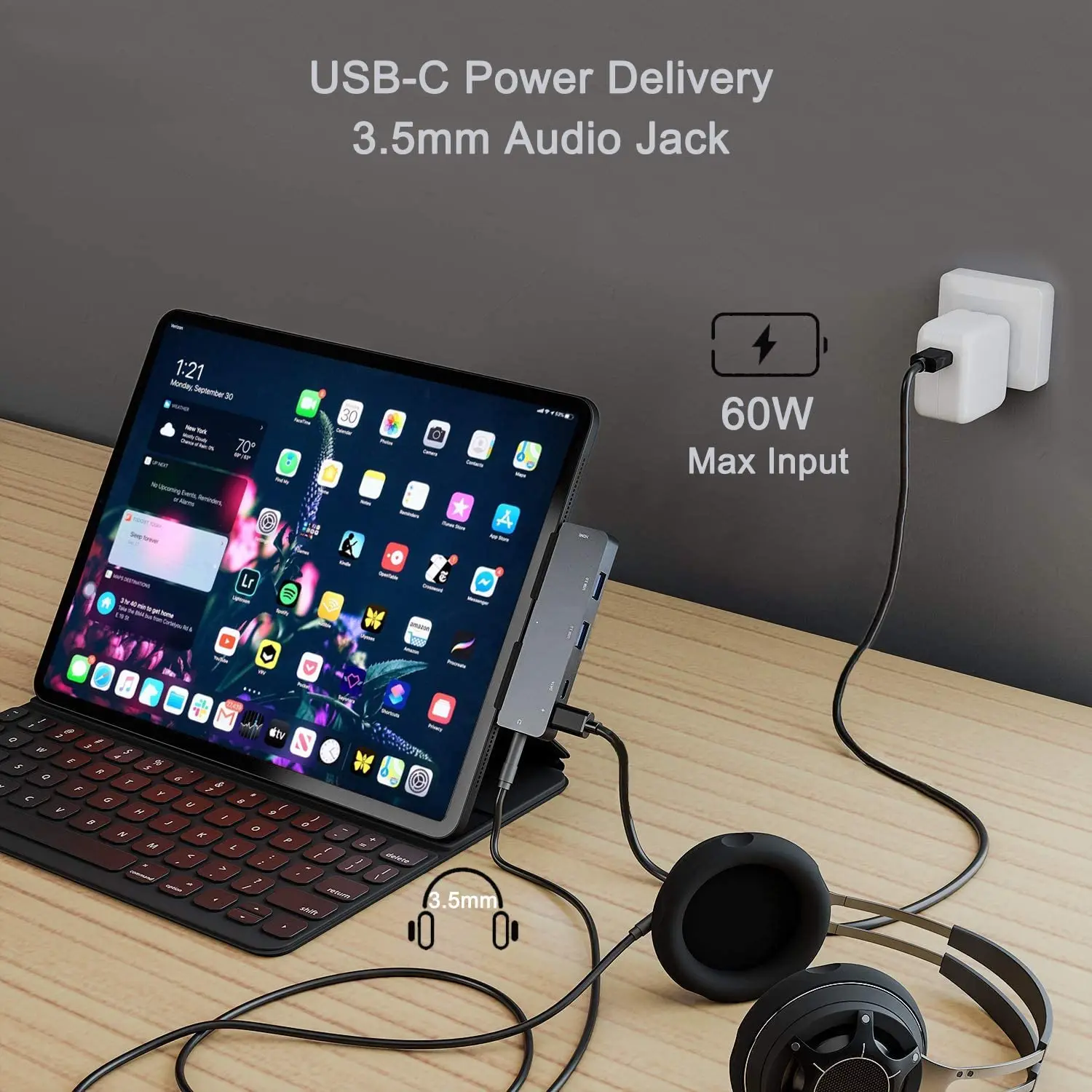 Адаптер USB C Hub для IPad Pro Air MacBook ProAir 7/5/4 в 1 док-станция с 4K HDMI USB-C PD SD/TF 3 5 мм