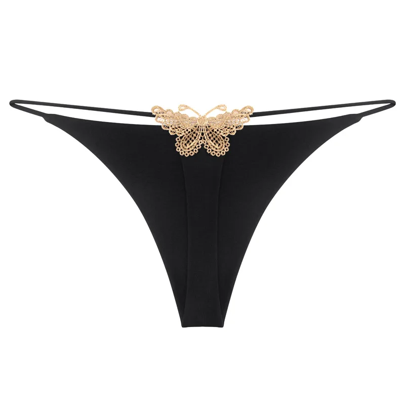 

Хлопковое нижнее белье с вышивкой в виде бабочки, сексуальные стринги, женское нижнее белье, трусики танга, трусики с Т-образной спиной, бики...