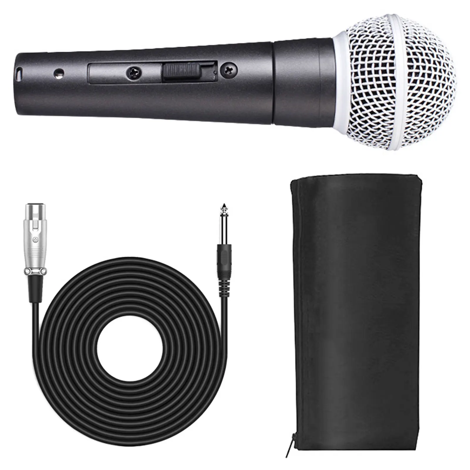 

Handheld Wired Mics SM 58 Cardioid Dynamic Vocal Microphone With Storage Bag Wired Dynamic Live Vocal Mic For Stages Recording