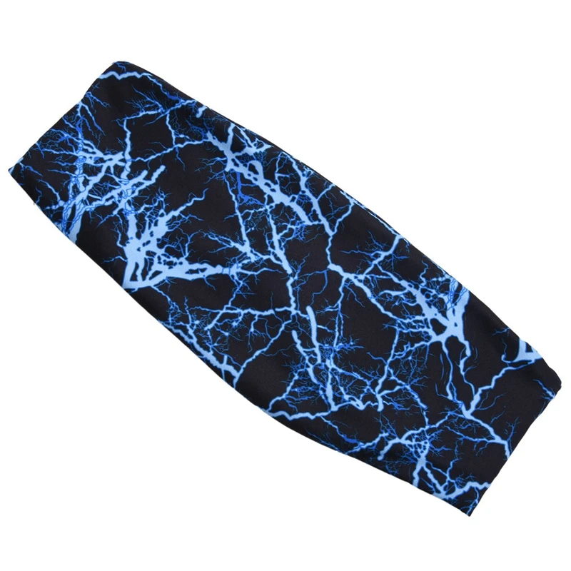 

2X Gym Sports Absorbent Sport Sweat Headband Elastic Sweatband For Men And Women Yoga Hair Bands Head Sweat Bands—Blue