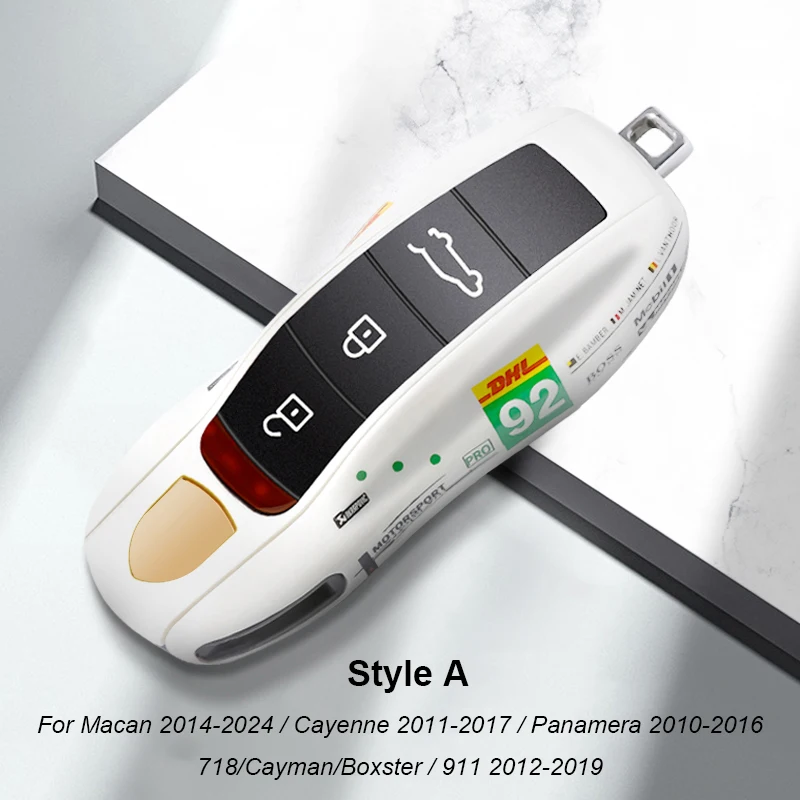 

Для Porsche Panamera Cayenne Macan 718 Cayman Boxster 911 Taycan Car 92, чехол для трекового ключа, защитный чехол для пульта дистанционного управления