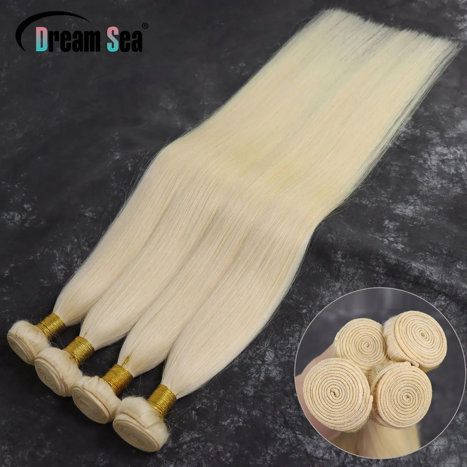 

100g Double Drawn 613 Blonde Human Hair Extensions For Women Straight Highlight Brazilian Virgin Cuticle Aligned Weave Bundles