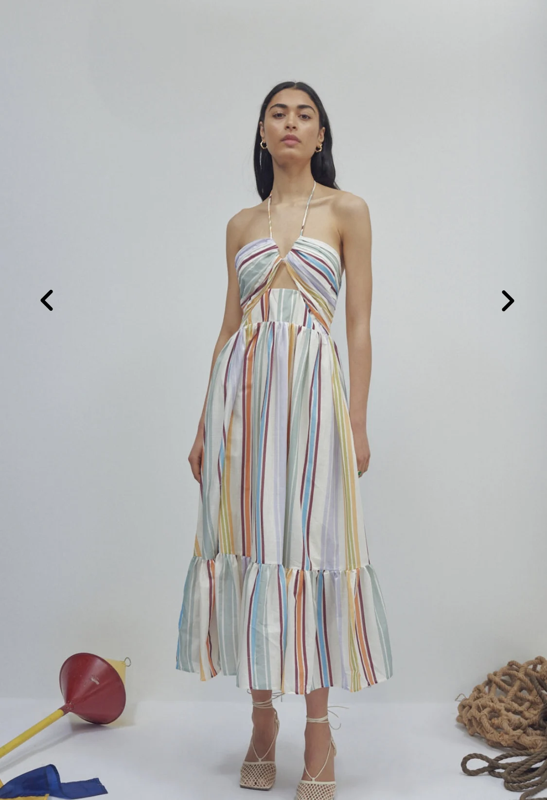 

Праздничное платье-миди с высокой талией, новинка 2022, высококачественное красочное клетчатое богемное платье с треугольным вырезом сперед...