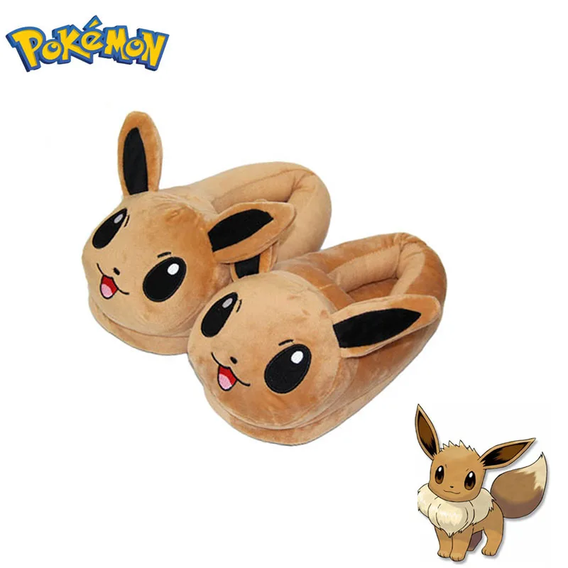 For Women Men Winter Warm Eevee Shoes Cartoon Flat Heel Home Shoes Halloween Gifts Eur Size 36-42