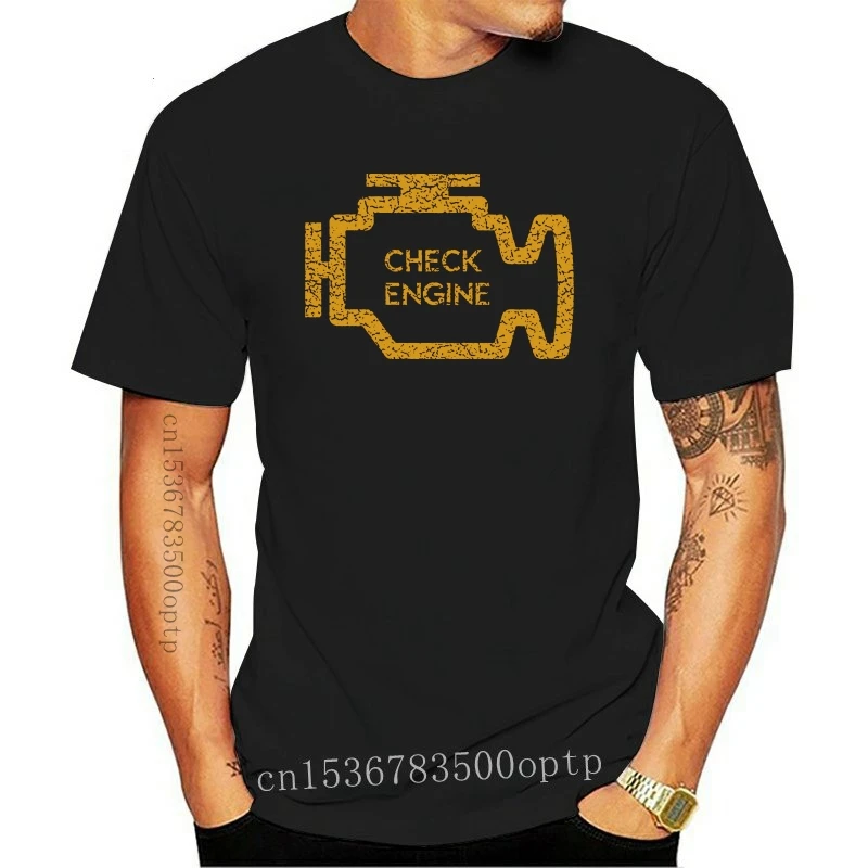 New Check Engine T-Shirt Rennfahrer Petrol Head Fun Auto Liebe Racer Driver Car Printed Tee Shirt |
