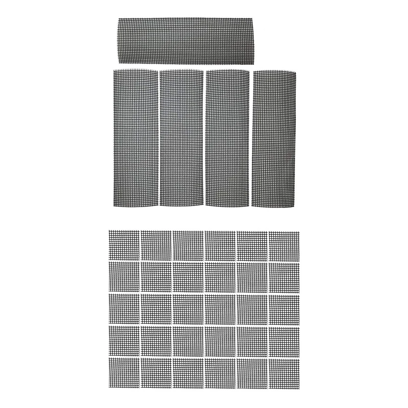 

30Pcs Flower Pot Hole Mesh Pad Bonsai Bottom Grid Mat, 2 X 2Inces With 5Pcs Flower Pot Hole Grid Mat 4 X 12 Inch