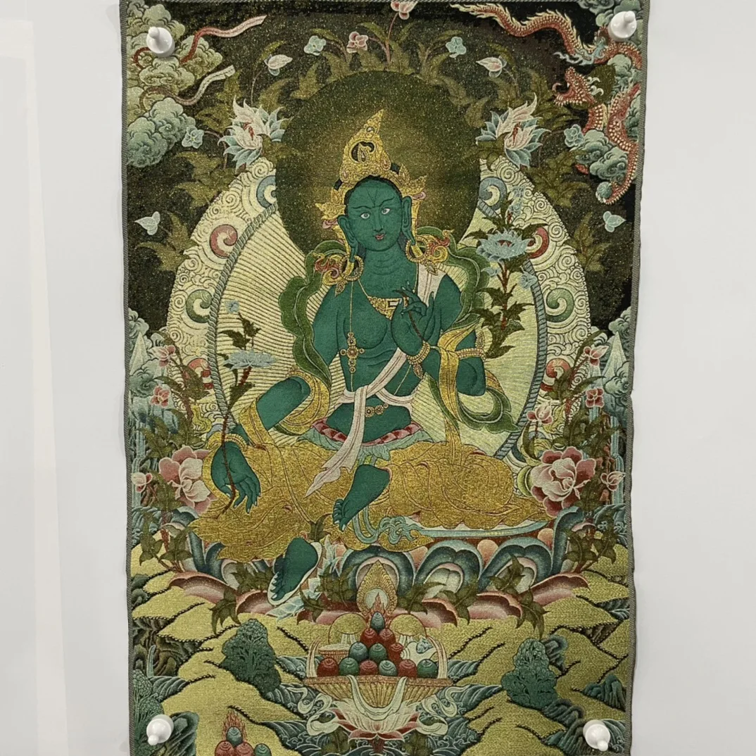 

Thangka Embroidered Green Tara Size: 60X90CM