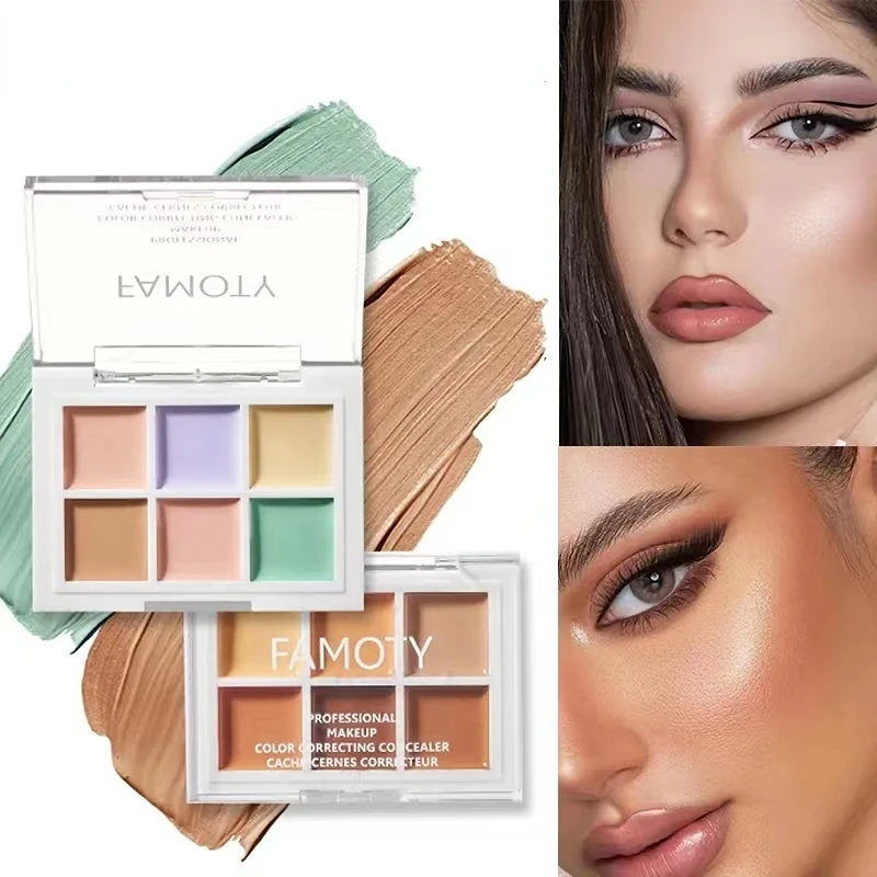 

6 Colors Concealer Cream Palette Long-lasting Non-removal Creamy Blush Palettes Moisturizing Facial Concealer Cream Waterproof