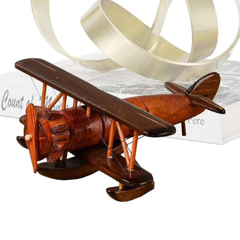 

Airplane Models Vintage Handicraft Decor Portable Wood Desktop Airplane Model Aircraft Handicraft Model For Adults Boys Girls
