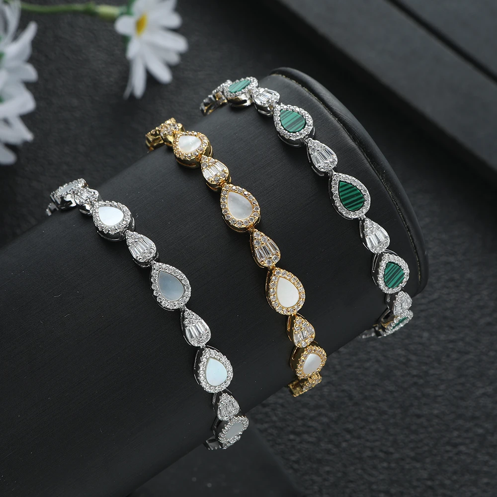 Роскошный браслет с простым дизайном в виде капли женский для свадебных