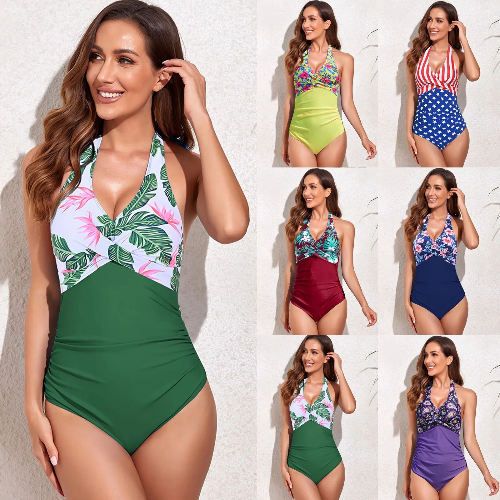 

Women's Swimsuit Print Fashion Sexy Bathing Suit Swimwear Beachwear Set Bikini Tankinis Set Light Swimwear