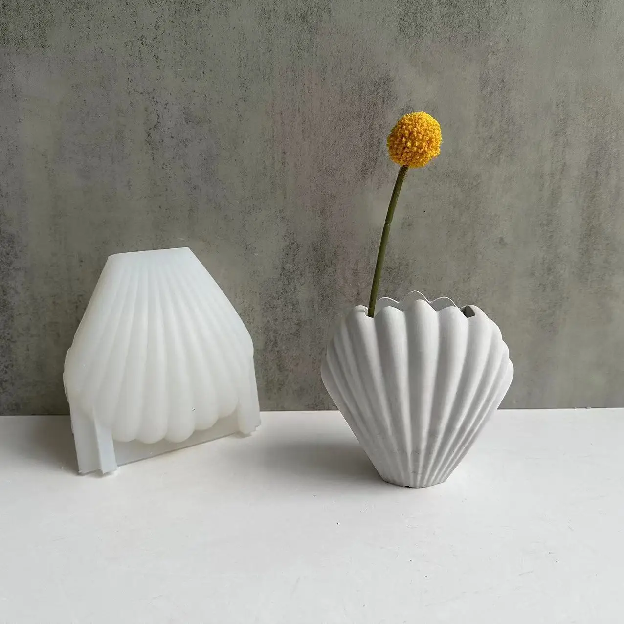 

Seashell Vase Mold Shell Flowerpot Concrete Silicone Molds Penholder Gypsum Plaster Mold Flower Containers Epoxy Cement Mould