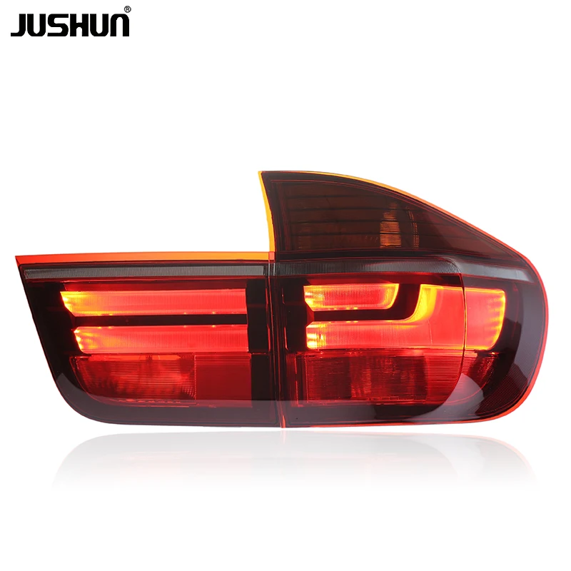 Фото Новинка! Задний фонарь JUSHUN LED для BMW X5 E70 2007-2013, модель 2026 года, из ABS-пластика, с красными прозрачными линзами, аксессуар для модернизации. №2