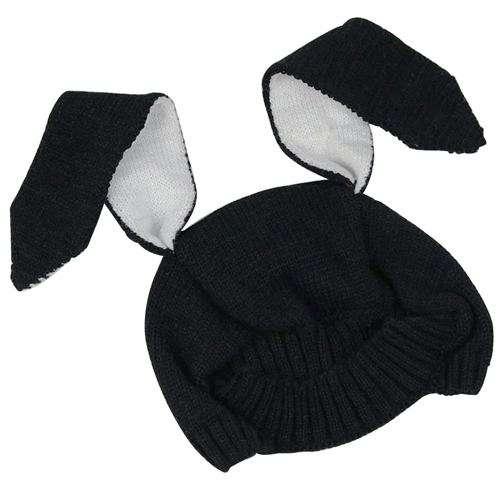 

Unisex Baby Toddler Infant Hats Rabbit Earflap Winter Warm Soft(Black)