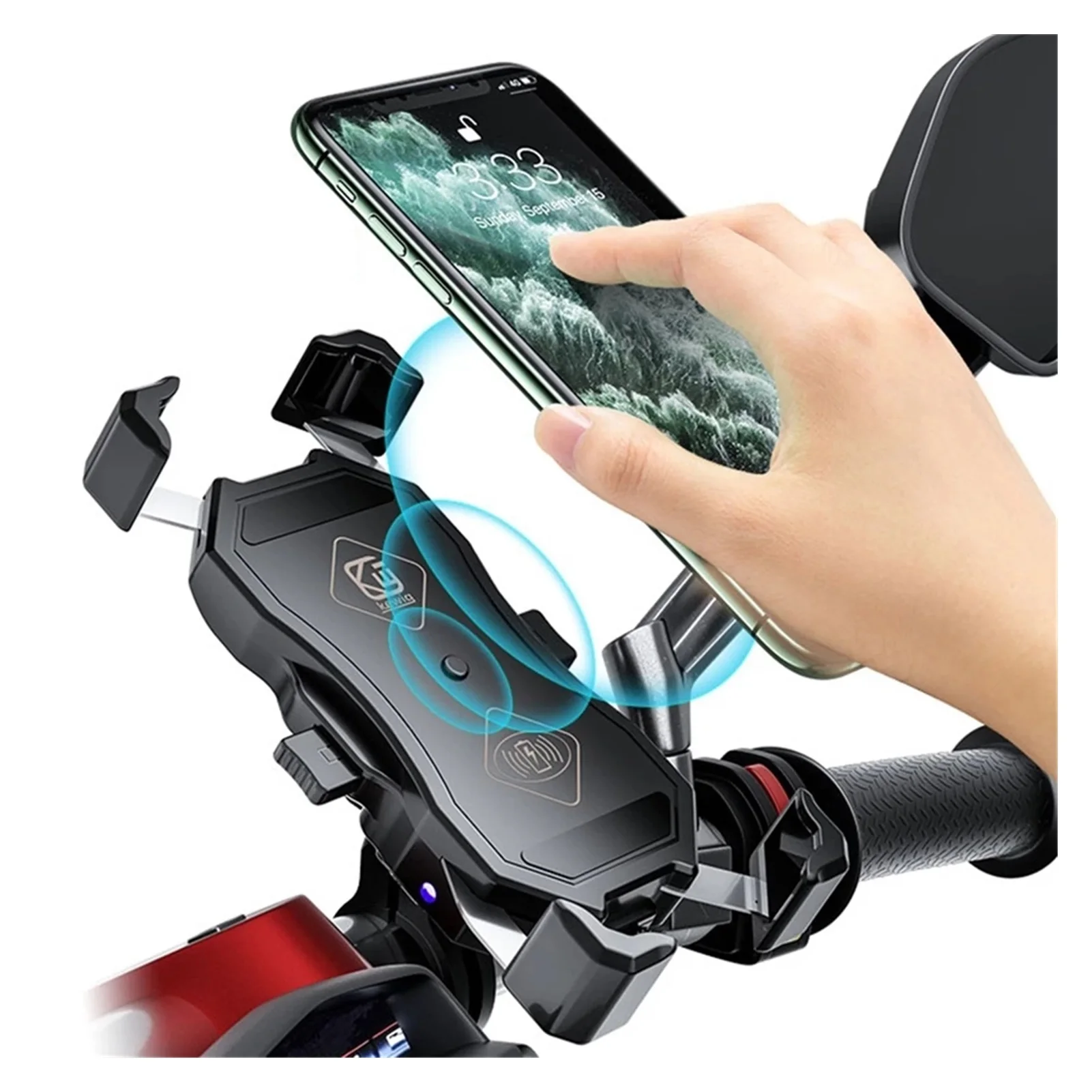 

Держатель для телефона 4,7-7 дюймов, беспроводное зарядное устройство для мотоцикла, кронштейн для руля велосипеда, быстрая зарядка через USB, ...