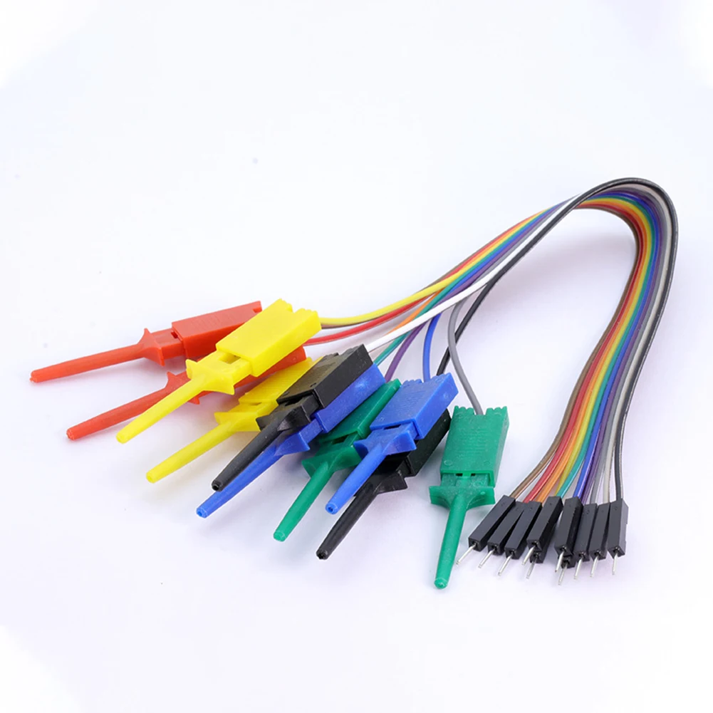 

1PCS 25CM Plastic Metal Logic Analyzer Cable Gripper Probe Test Lead 10-pin Hook Clamp Set For Chips Pins Connecting Testing