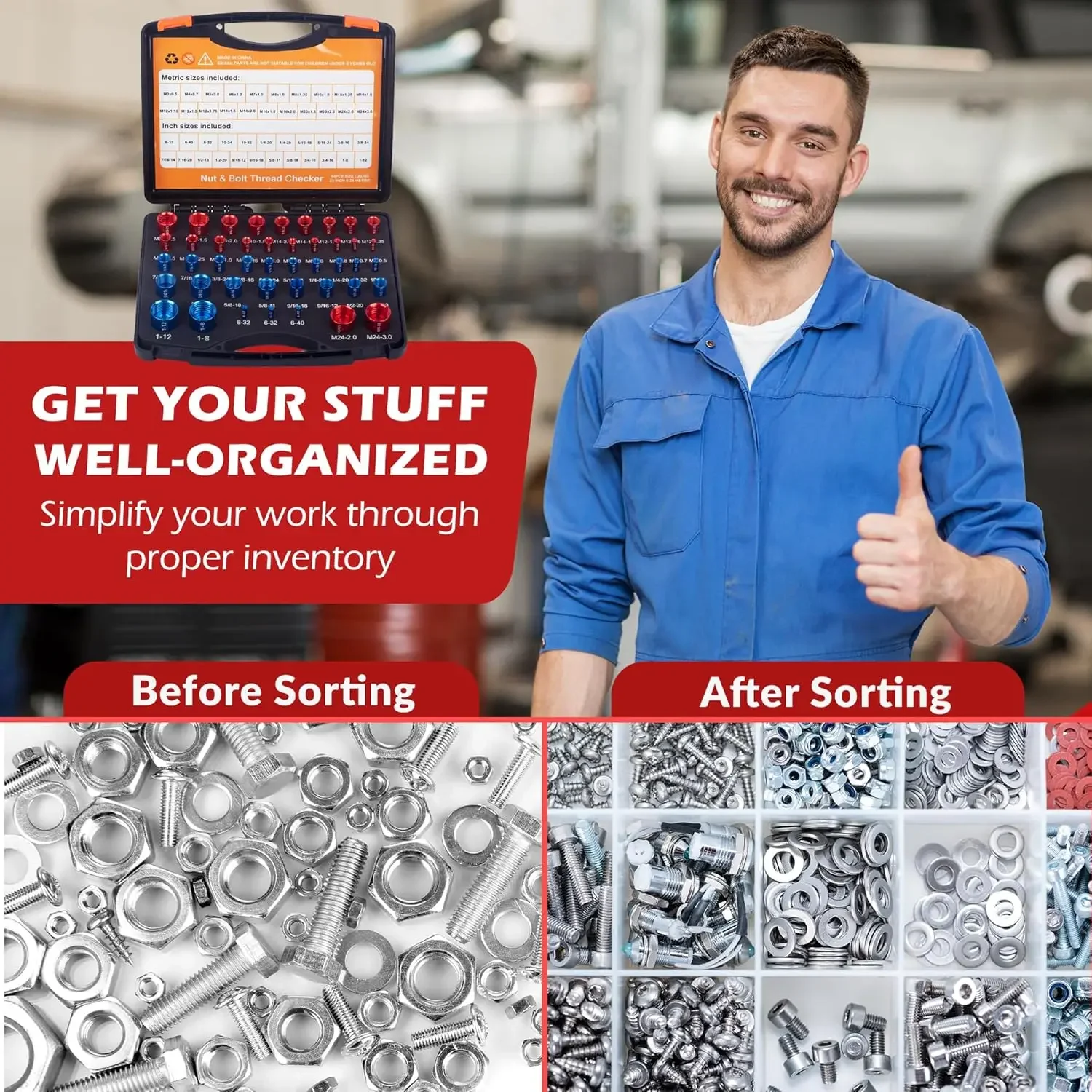 44 шт. гайки и болты проверка резьбы шашки стандартные метрические 23 дюйма 21