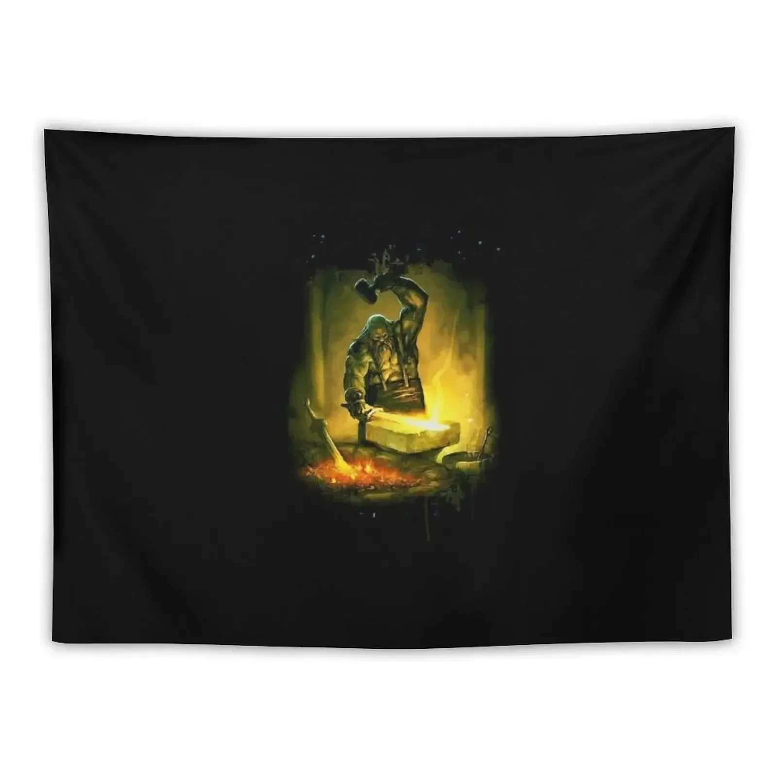 Хефаэстаус греческий бог Форвы рендерирован в красивом аквареле гобелен