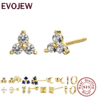 real 925 sterling silver mini lotus stud earrings for women crystal piercing earrings 18k gold plated fine jewelry pendientes