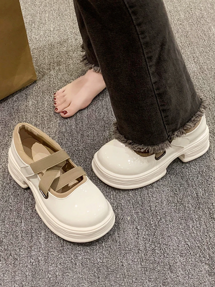 

Женские кроссовки в Корейском стиле, классические туфли на платформе и плоской подошве, криперы, удобные римские кроссовки Мэри Джейн, лето 2023