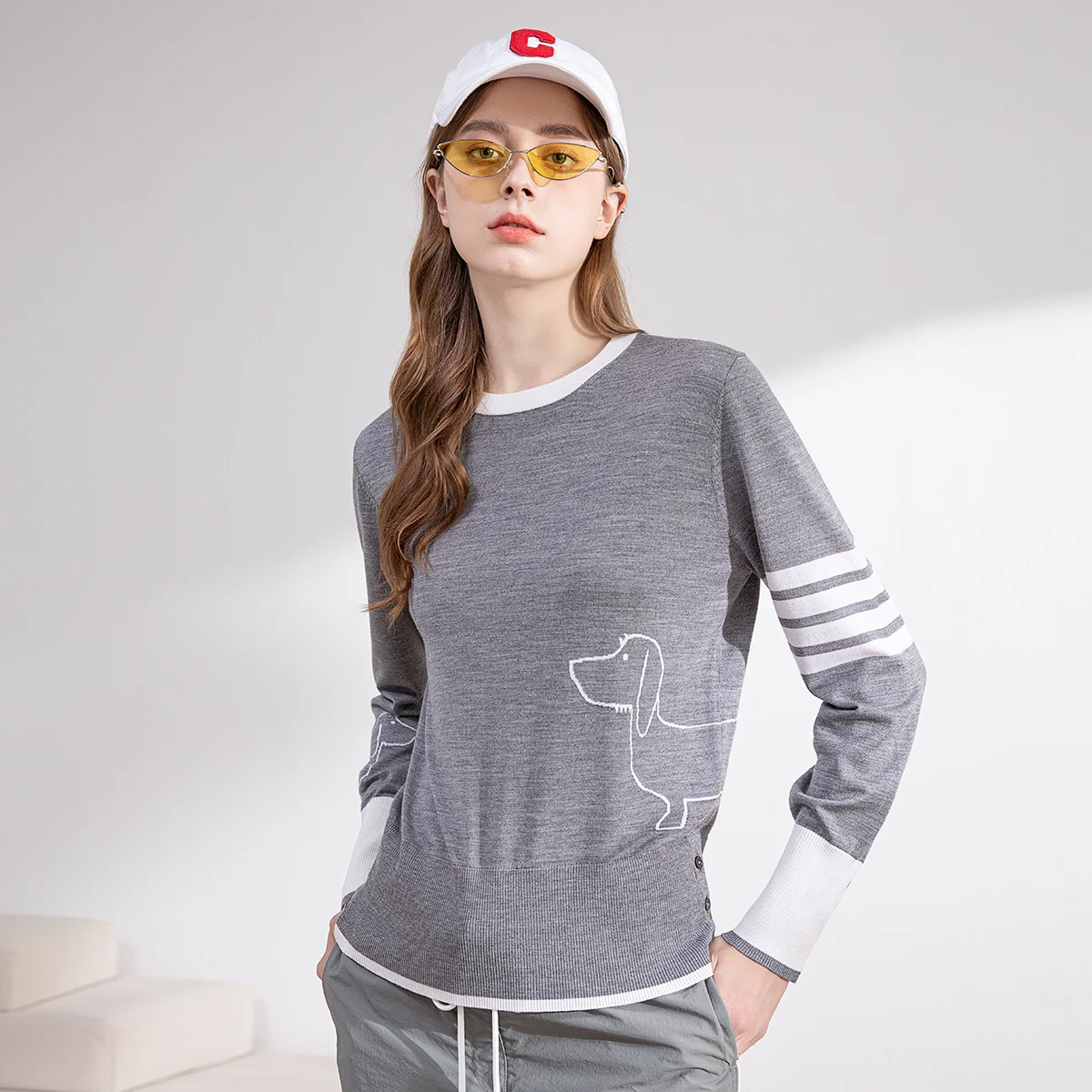 23TC-371TC-370 70% мериносовая шерсть 30% шелковый шерстяной свитер модный женский