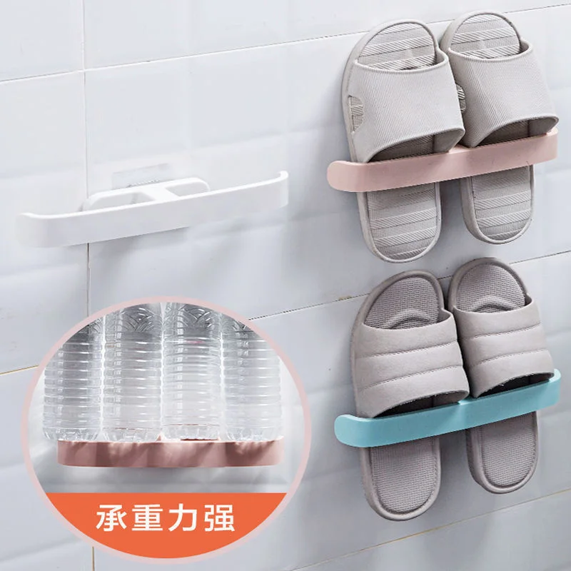 

New Non-marking Sticker Slipper Rack Free Punch Toilet Towel Rack Bathroom Dormitory Household Multifunctional Storage Rack