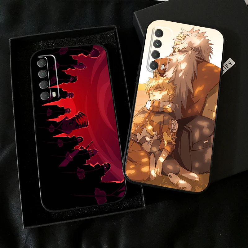 

Japan NARUTO Anime Phone Case For Huawei Honor 7A 7X 8 8X 8C 9 V9 9A 9X 9 Lite 9X Lite Carcasa Black Back Funda Liquid Silicon