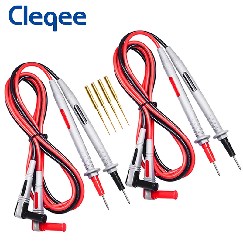 

Силиконовые Щупы для мультиметра Cleqee P1505B с позолоченными точными острыми иглами, 4 мм зонд для мультиметра с банановым штекером, кабель 1,5 м