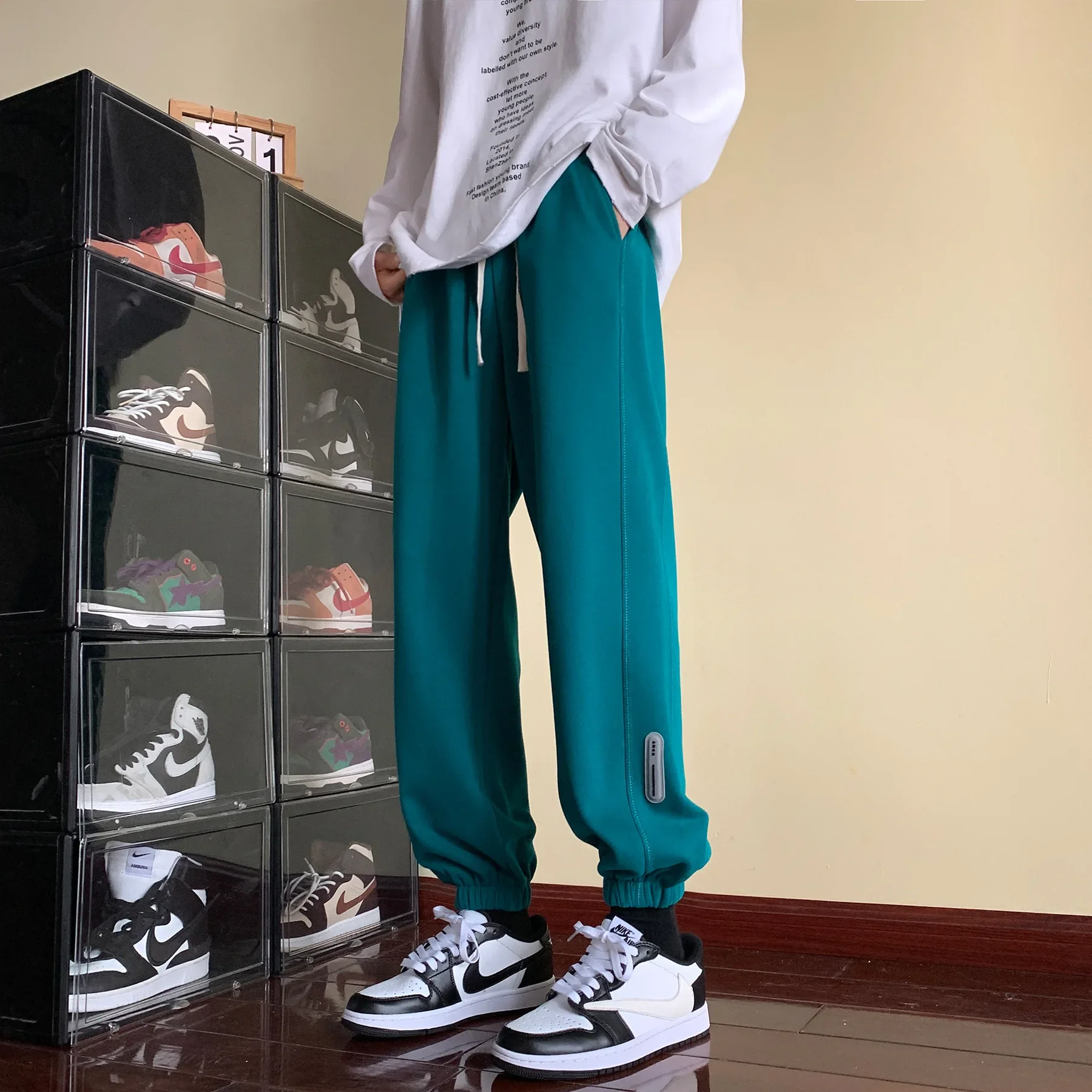 Мужские спортивные брюки в американском стиле Свободные повседневные