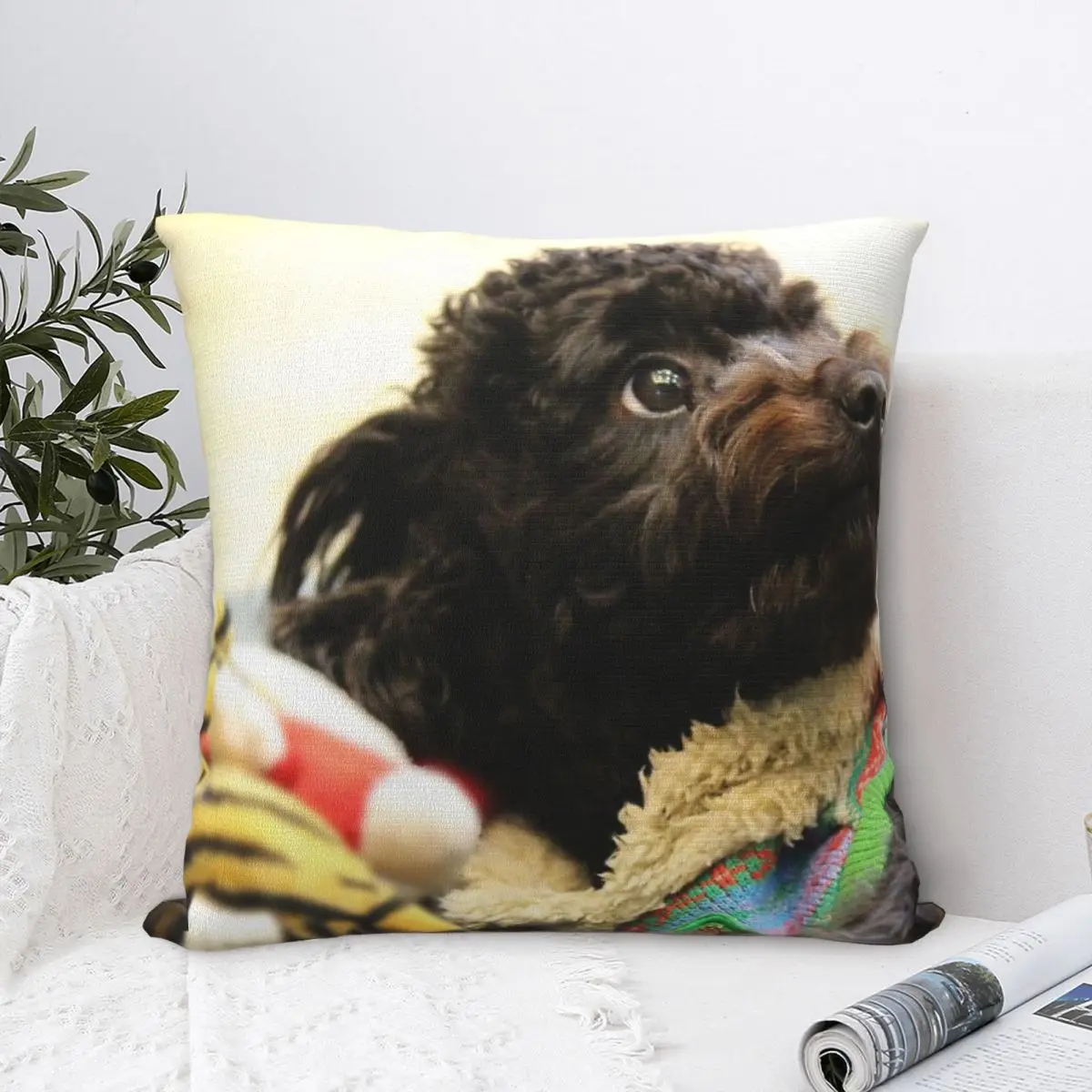

Черная игрушечная Подушка-пудель, милый чехол для подушки, наволочка для дивана, декоративные подушки для гостиной