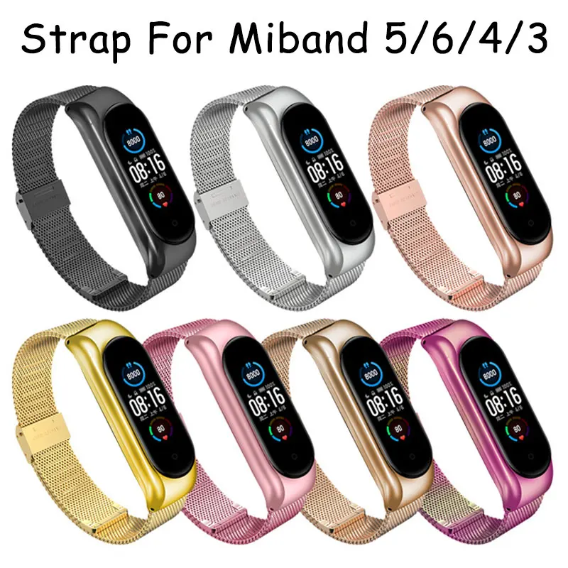 

Metal Milanese Strap For Miband 6 5 4 3 Bracelet On Mi Band 4 Wristband Stainless Steel Mi Band6 Strap For Xiaomi Miband5 4 3