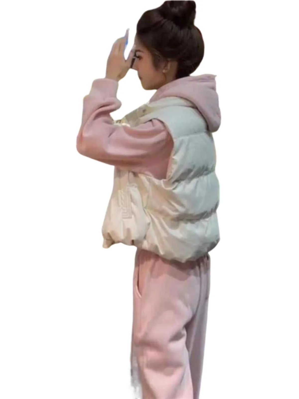 Пуховый жилет с хлопковой подкладкой женский новый верхний костюм 2024 короткий