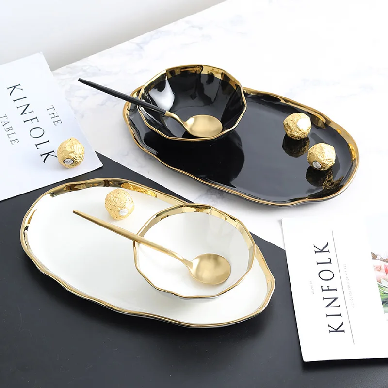 Роскошная кухонная тарелка в скандинавском стиле декоративный поднос набор