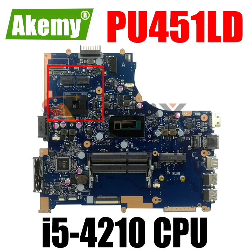 

PU451LD With i5-4210 CPU Mainboard REV 2.0 For ASUS PRO451L PU451L PU451LD Laptop Motherboard Tested Well Free Shipping