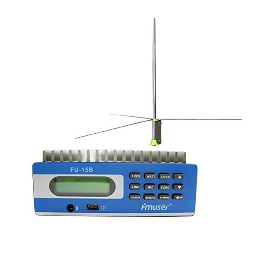 

FU-15B 15W FM Broadcast Transmitter+GP200 FM Radio Antenna For Radio Station For Church, Car, Home, Conference,Light Show