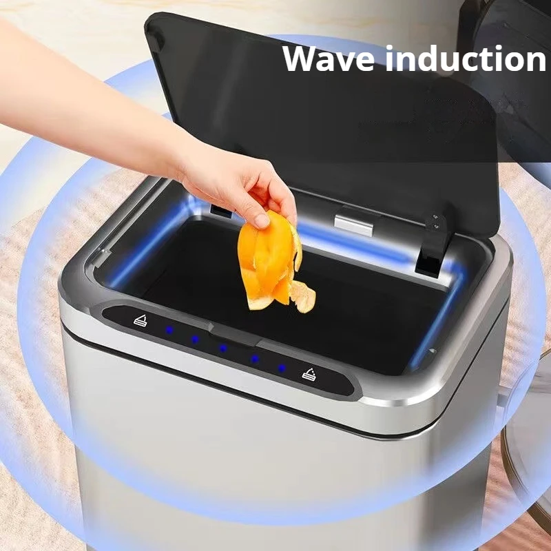 Мусорная корзина из нержавеющей стали с автоматическим датчиком 9/13 л