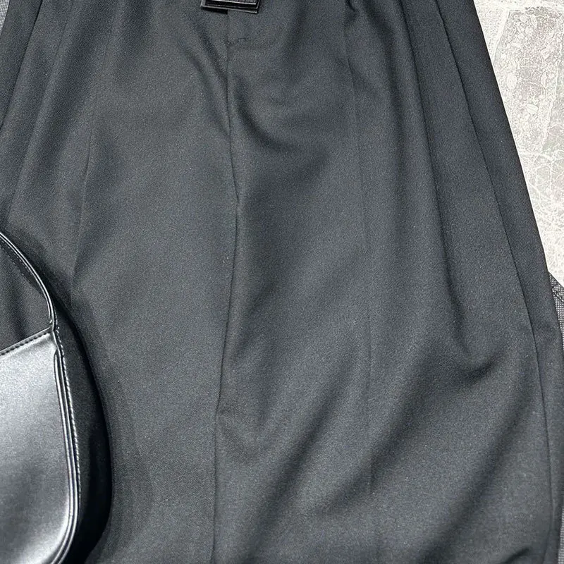 Женские свободные брюки-костюмы черные классические плиссированные брюки с