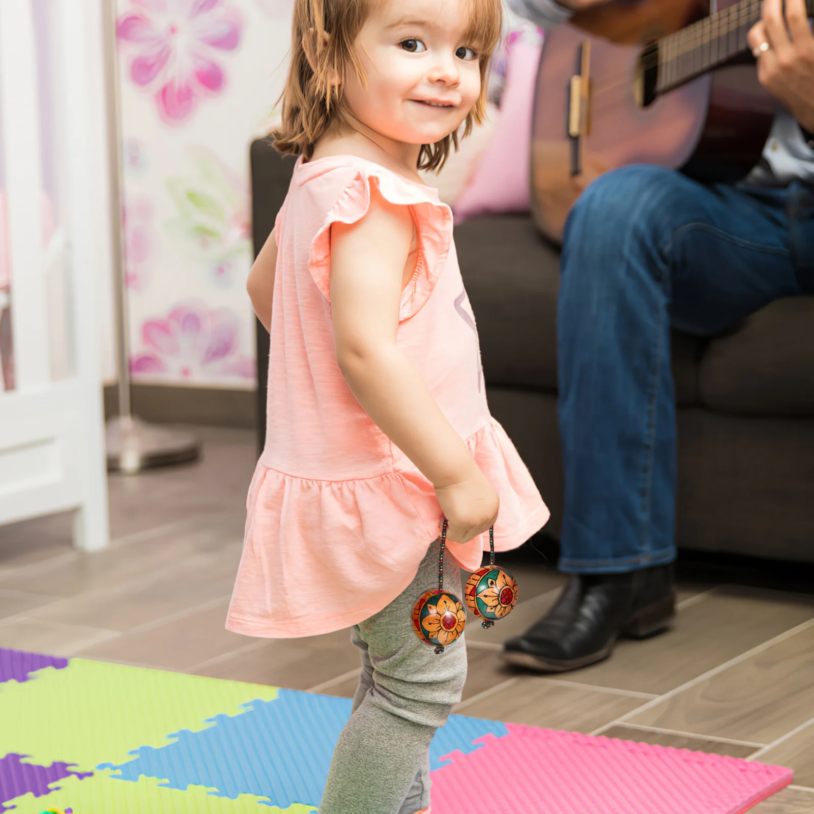 Ручная роспись ритм маракасы стиль музыкальные шарики ударный шейкер аксессуары