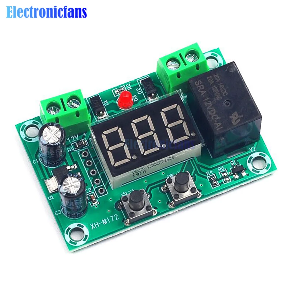 

DC 12V Intermittent Work Module XH-M172 0-999 Minutes Timing Working Module Intermittent Output Switch Control Board