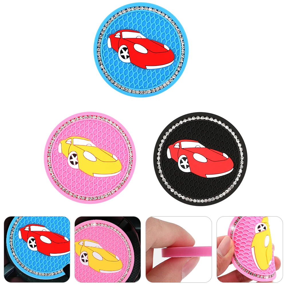 

3pcs Coaster Universal Anti-slip Bottle Mat Car Coaster Cup Mat for Interior